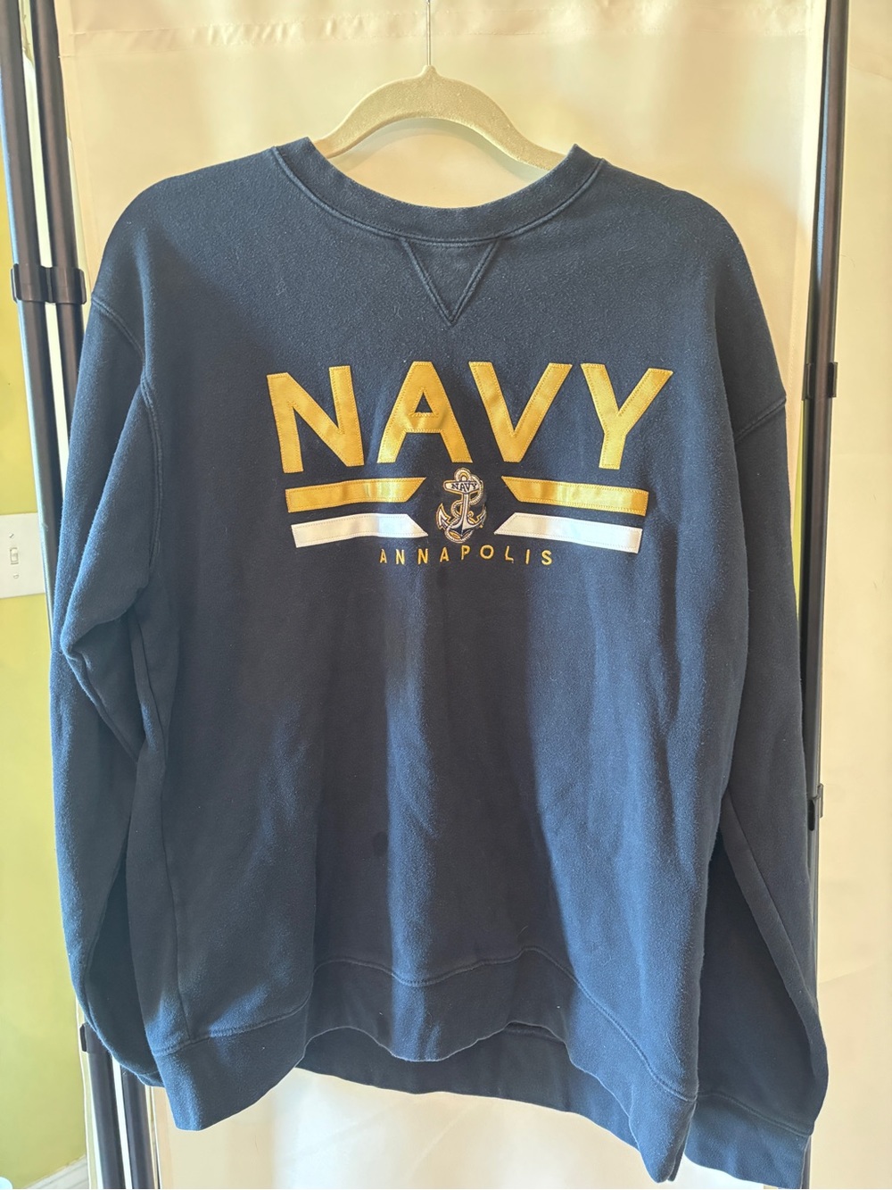 NAVY Annapolis Crewneck Sweatshirt - Navy with Gold & White Accents